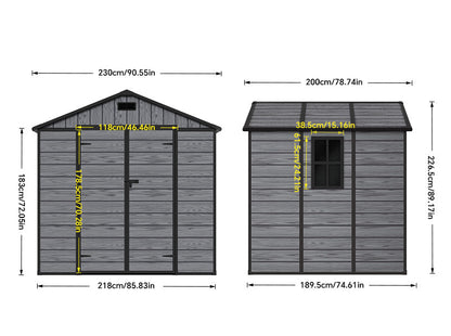 8 x 6FT Outdoor Plastic Storage Shed
