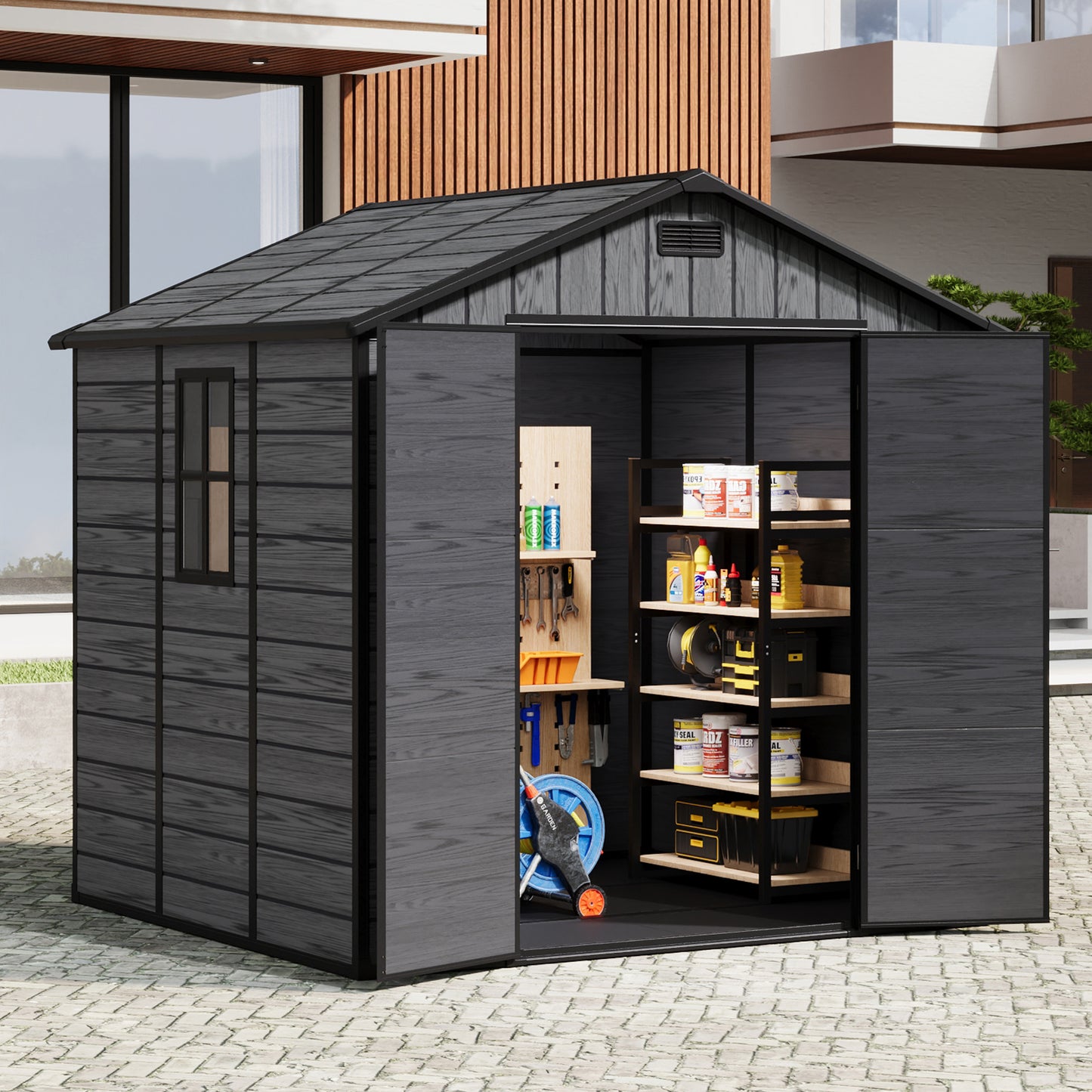8 x 6FT Outdoor Plastic Storage Shed