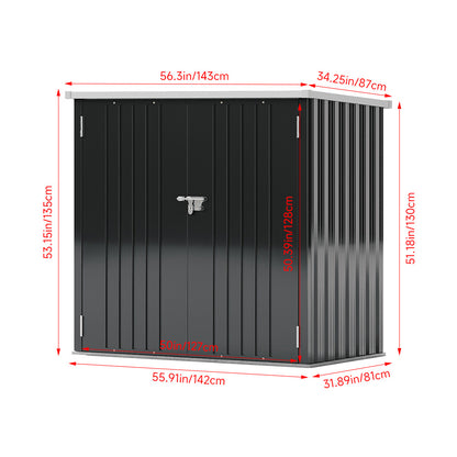 5.5x3 ft Garden Metal Tool Shed, Outdoor Patio Storage Shed