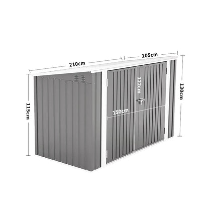 6.8x4.2ft High-quality steel bicycle shed