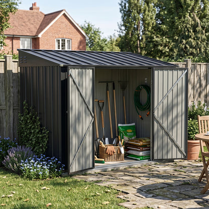 10x5 FT Pent Roof Metal Garden Tool Storage Shed