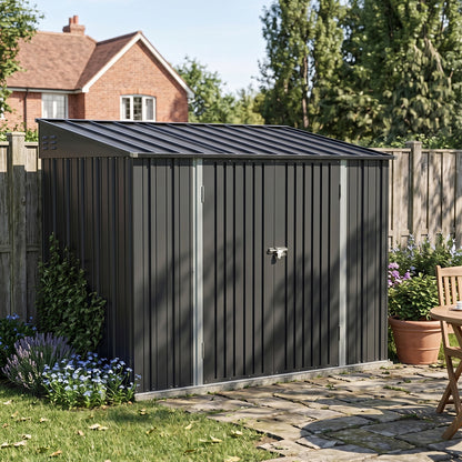10x5 FT Pent Roof Metal Garden Tool Storage Shed