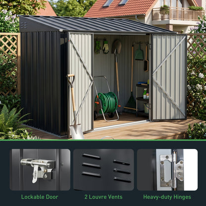 10x5 FT Pent Roof Metal Garden Tool Storage Shed