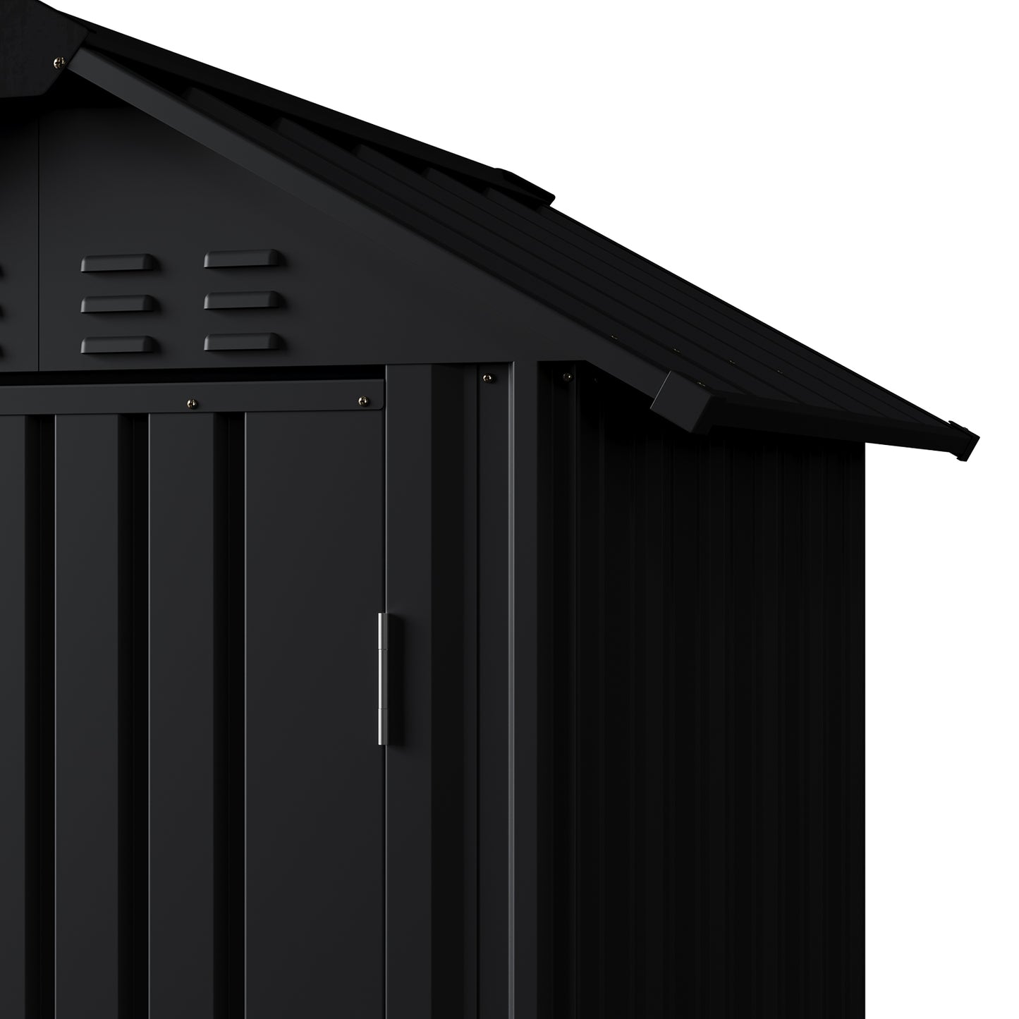 4x4 FT Metal Apex Roof Garden Tool Storage Shed