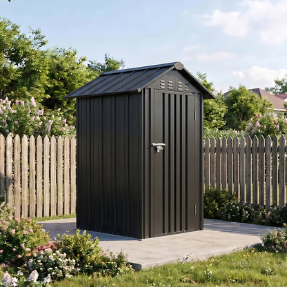 4x4 FT Metal Apex Roof Garden Tool Storage Shed