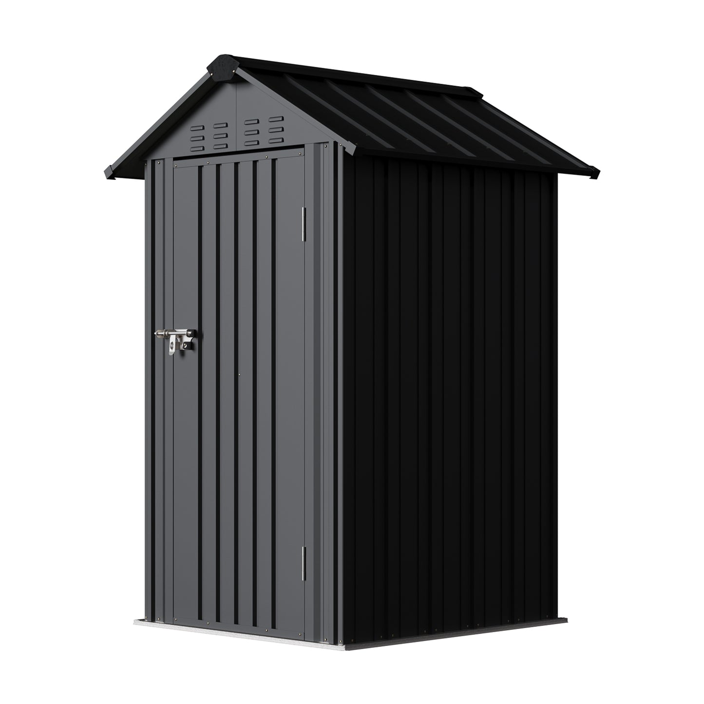 4x4 FT Metal Apex Roof Garden Tool Storage Shed