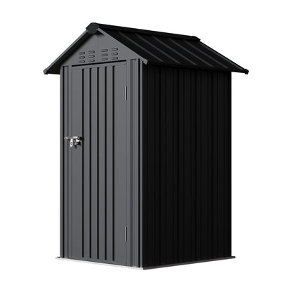 4x4 FT Metal Apex Roof Garden Tool Storage Shed