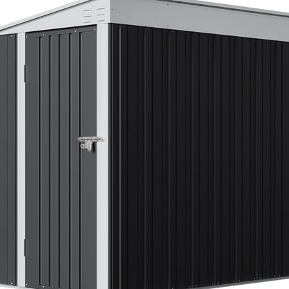 4x6 FT Metal Pent Roof Garden Tool Storage Shed