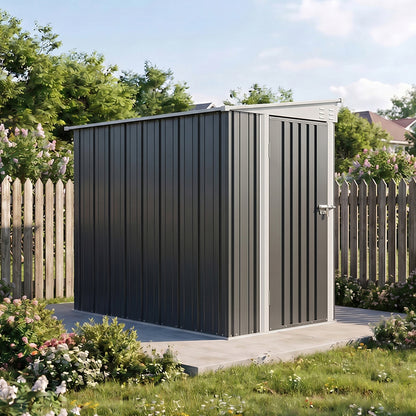4x6 FT Metal Pent Roof Garden Tool Storage Shed