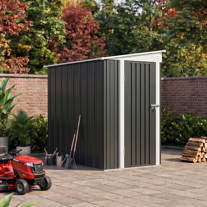 4x6 FT Metal Pent Roof Garden Tool Storage Shed
