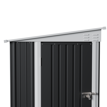 4x6 FT Metal Pent Roof Garden Tool Storage Shed