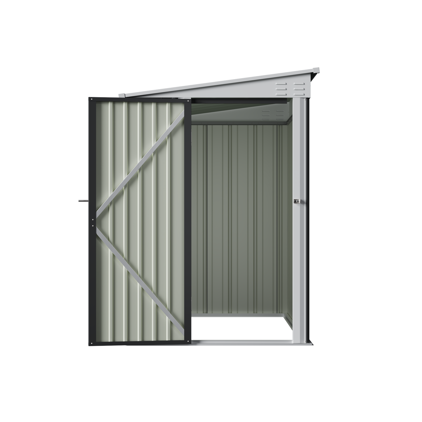 4x6 FT Metal Pent Roof Garden Tool Storage Shed