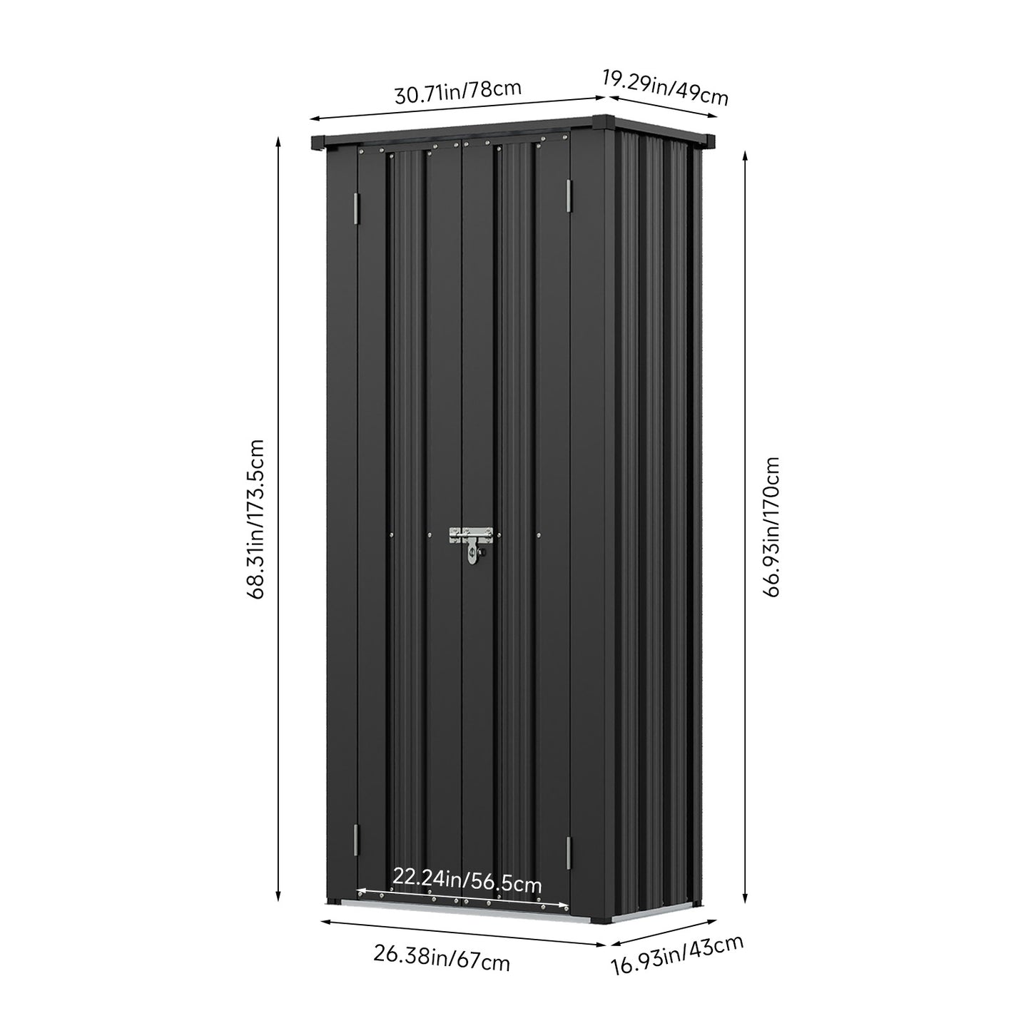 1.5X2.5FT Storage Cabinet Metal Garden Shed with Lockable Door