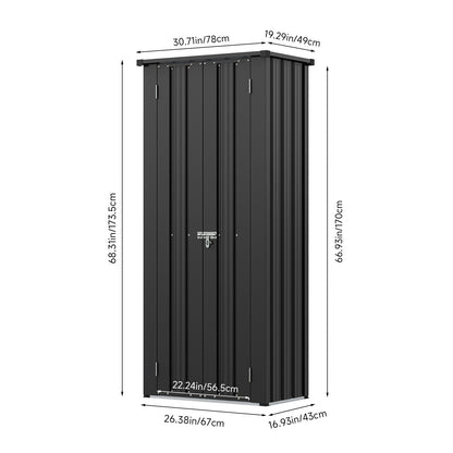 1.5X2.5FT Storage Cabinet Metal Garden Shed with Lockable Door