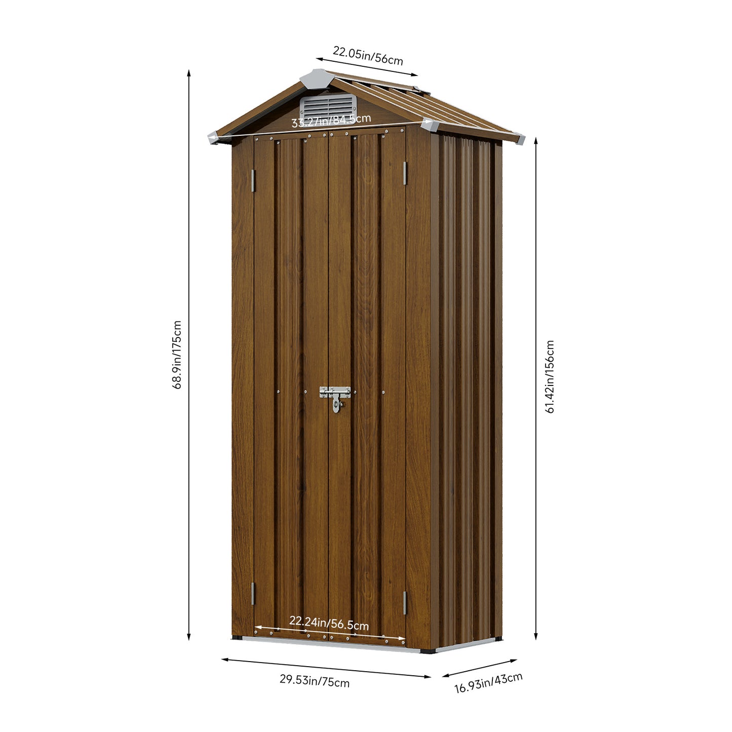 2.7X1.9FT Storage Cabinet Metal Garden Shed with Lockable Door