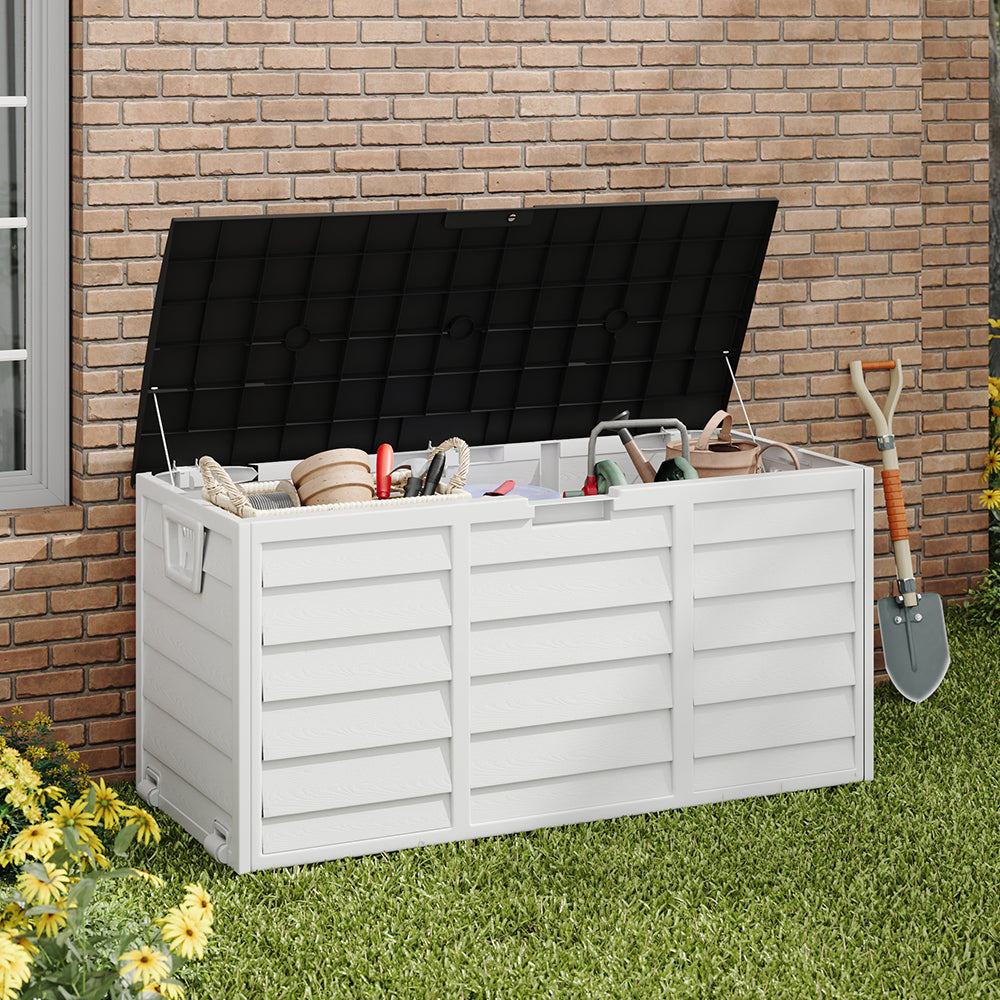 290L Waterproof Large Plastic Garden Storage Box with Wheels