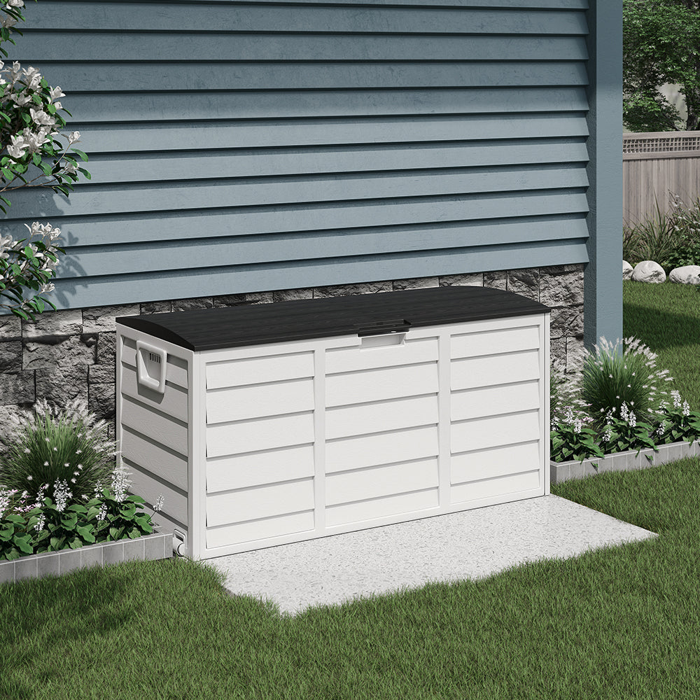 290L Waterproof Large Plastic Garden Storage Box with Wheels