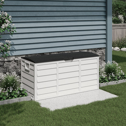 290L Waterproof Large Plastic Garden Storage Box with Wheels