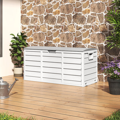290L Waterproof Large Plastic Garden Storage Box with Wheels