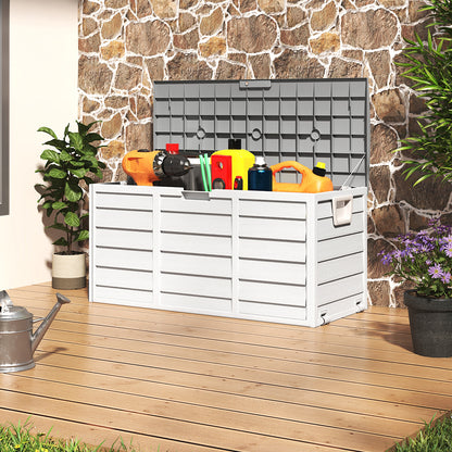 290L Waterproof Large Plastic Garden Storage Box with Wheels