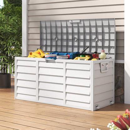 290L Waterproof Large Plastic Garden Storage Box with Wheels