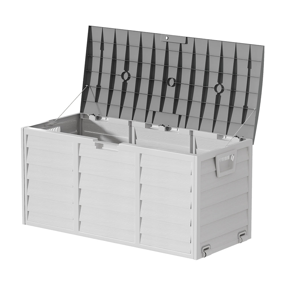290L Waterproof Large Plastic Garden Storage Box with Wheels