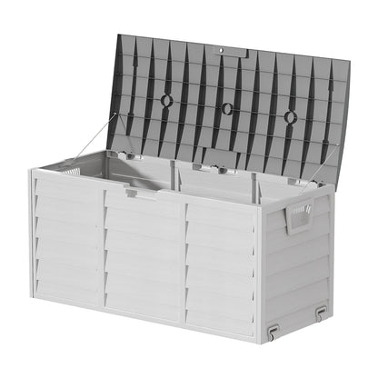 290L Waterproof Large Plastic Garden Storage Box with Wheels
