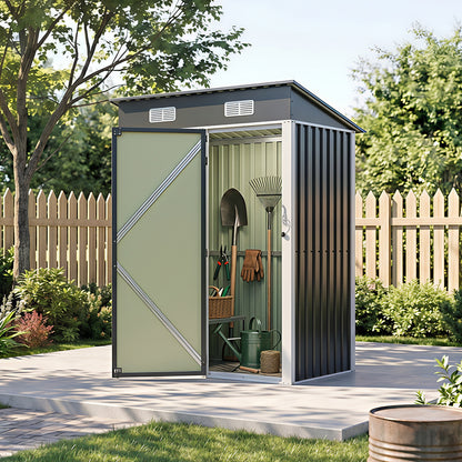 5 x 3FT Metal Garden Storage Shed with Lockable Door