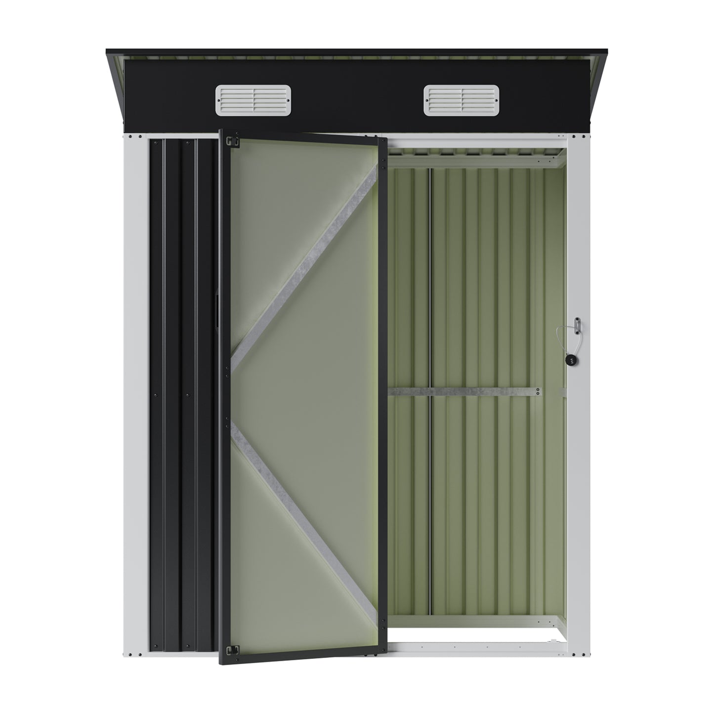 5 x 3FT Metal Garden Storage Shed with Lockable Door