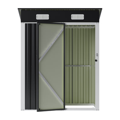 5 x 3FT Metal Garden Storage Shed with Lockable Door