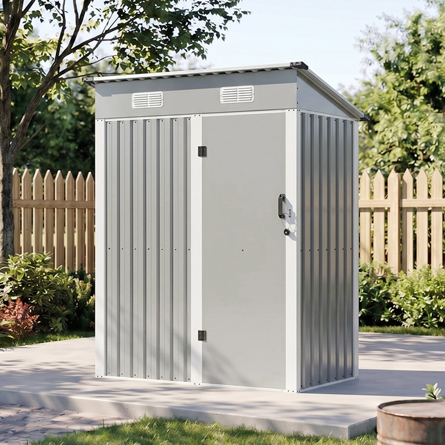 5 x 3FT Metal Garden Storage Shed with Lockable Door