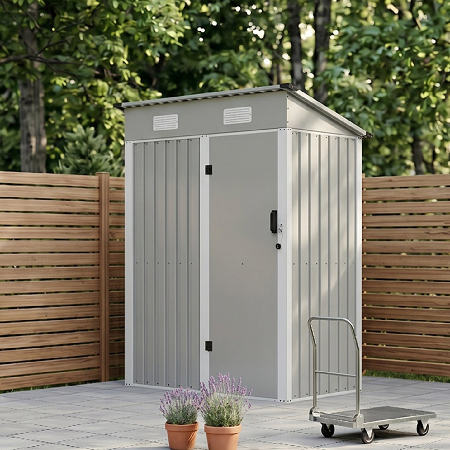 5 x 3FT Metal Garden Storage Shed with Lockable Door