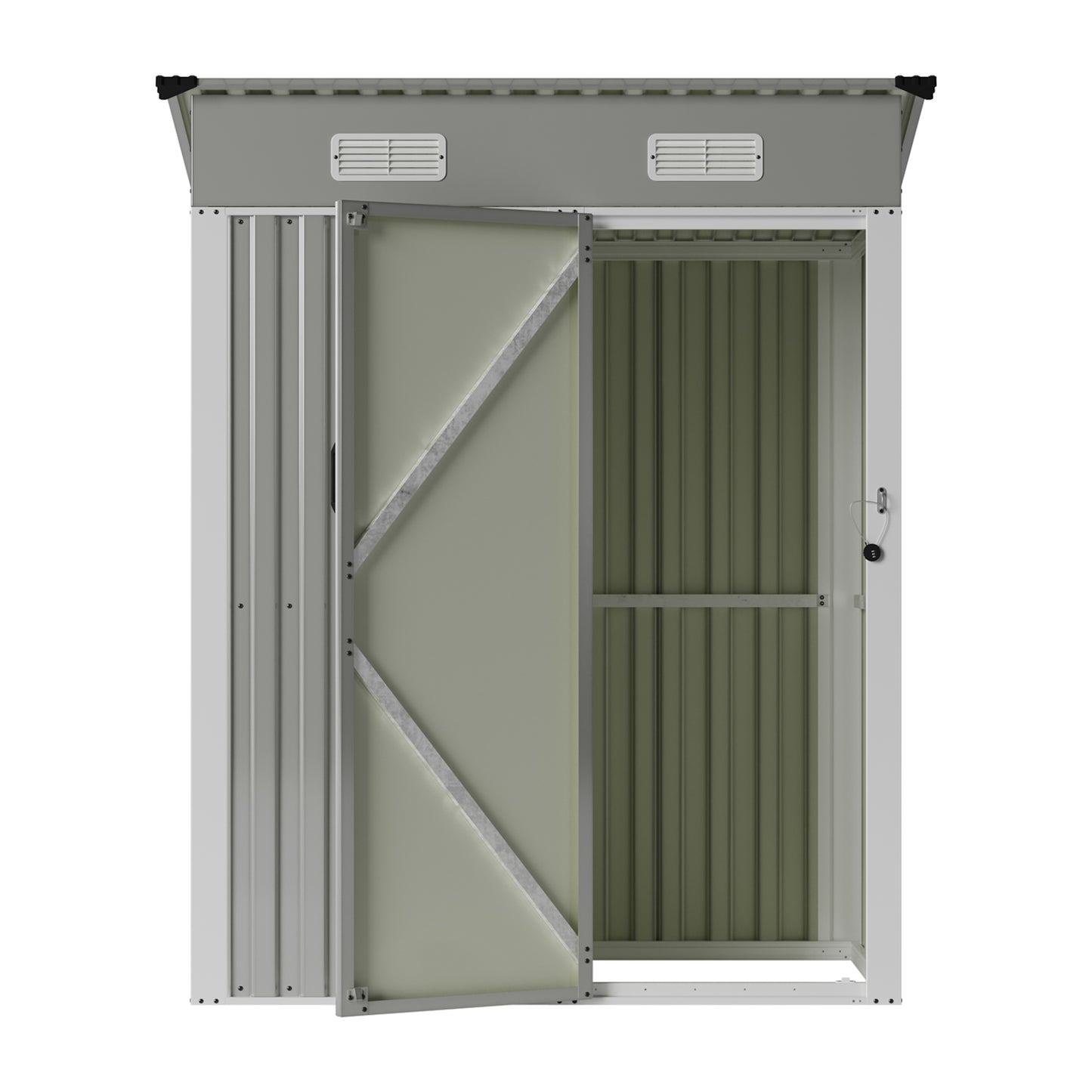 5 x 3FT Metal Garden Storage Shed with Lockable Door