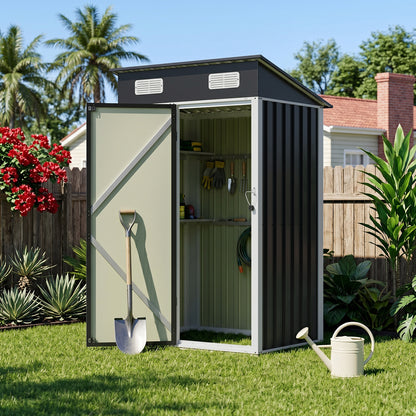 4 x 3FT Metal Garden Storage Shed with Lockable Door