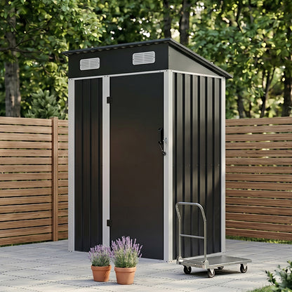 4 x 3FT Metal Garden Storage Shed with Lockable Door