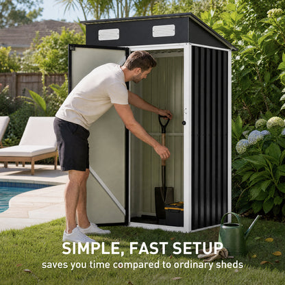 4 x 3FT Metal Garden Storage Shed with Lockable Door
