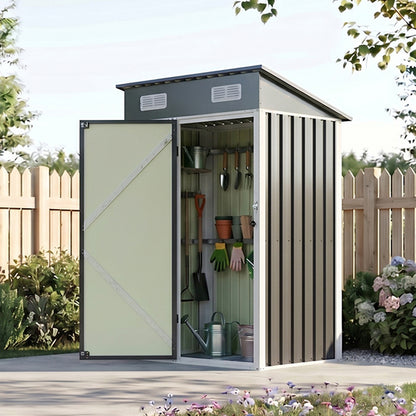 4 x 3FT Metal Garden Storage Shed with Lockable Door