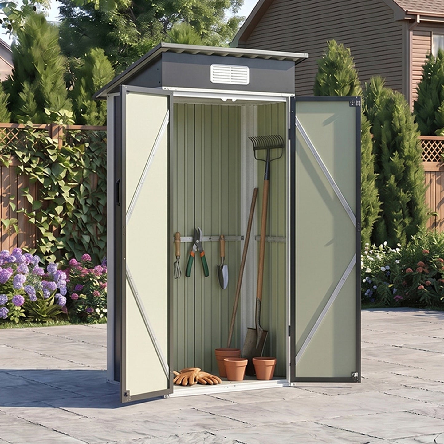 3x2FT Outdoor Metal Garden Storage Shed