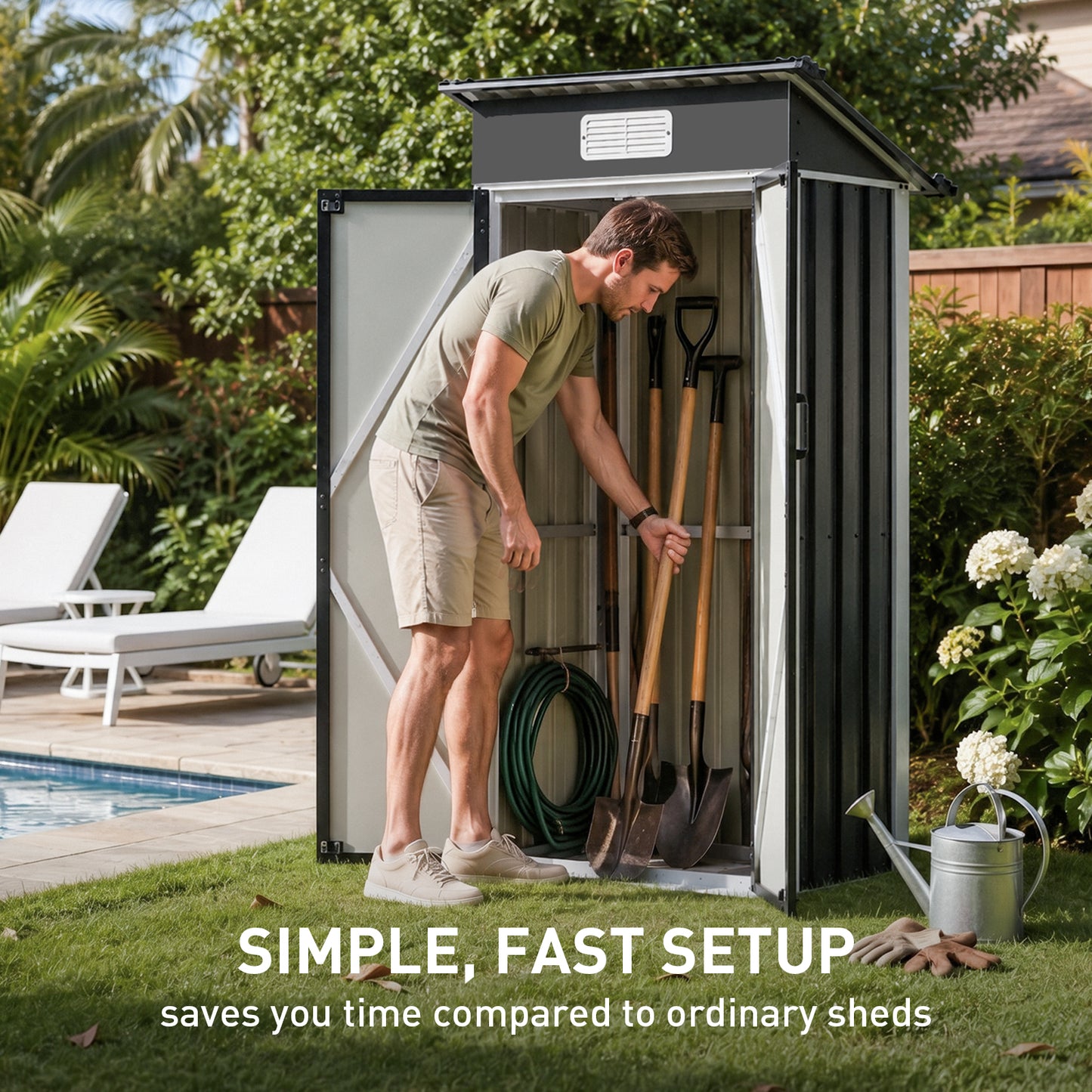 3x2FT Outdoor Metal Garden Storage Shed