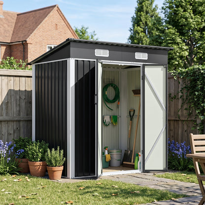 6x4FT Outdoor Metal Garden Storage Shed