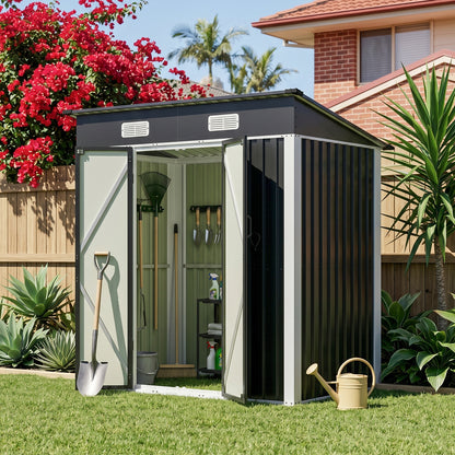6x4FT Outdoor Metal Garden Storage Shed