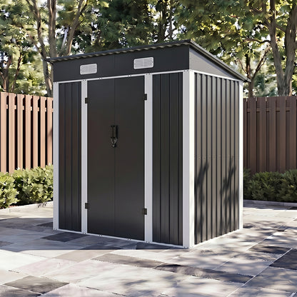 6x4FT Outdoor Metal Garden Storage Shed