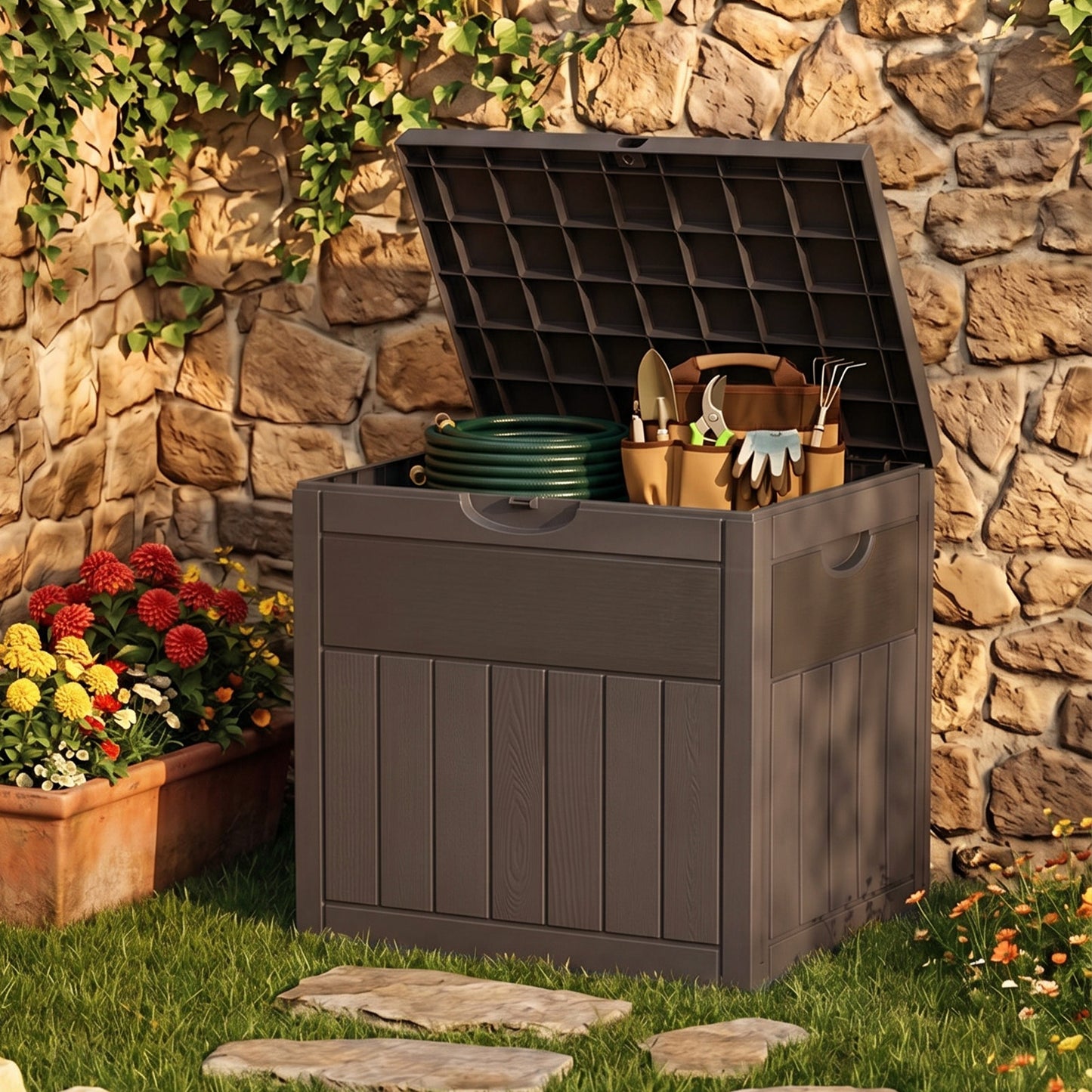 126L PP Garden Storage Box with Combination Padlock