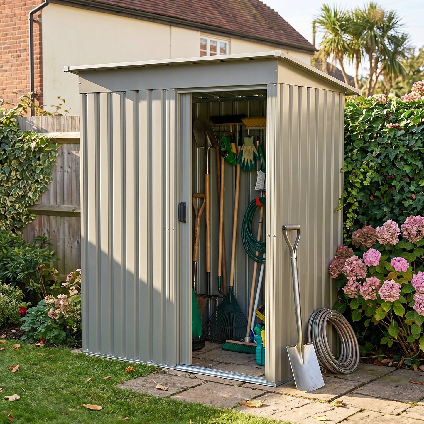 3 x 5FT Outdoor Metal Storage Shed with Lockable Door