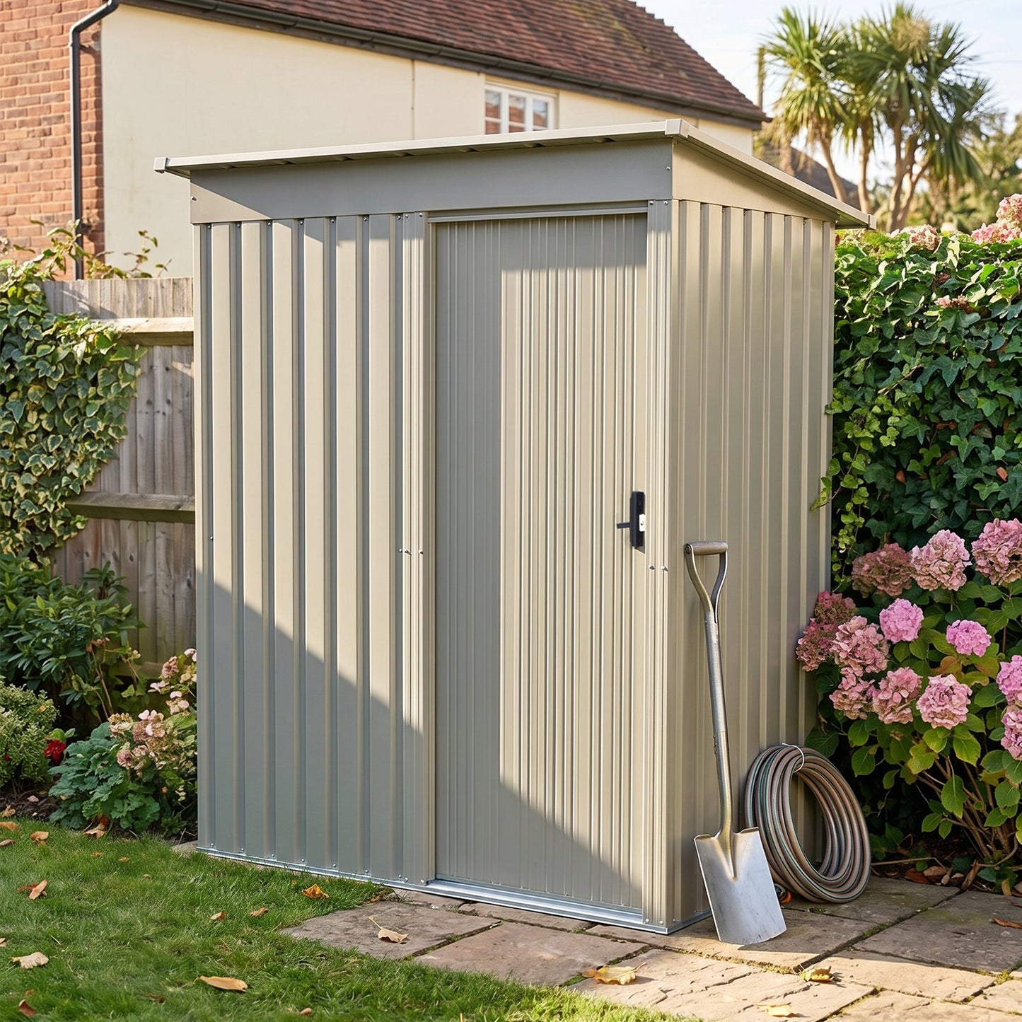 3 x 5FT Outdoor Metal Storage Shed with Lockable Door