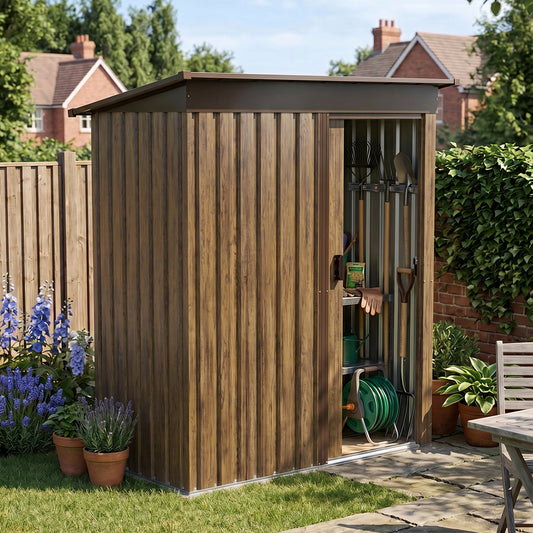 3 x 5FT Outdoor Metal Storage Shed with Lockable Door