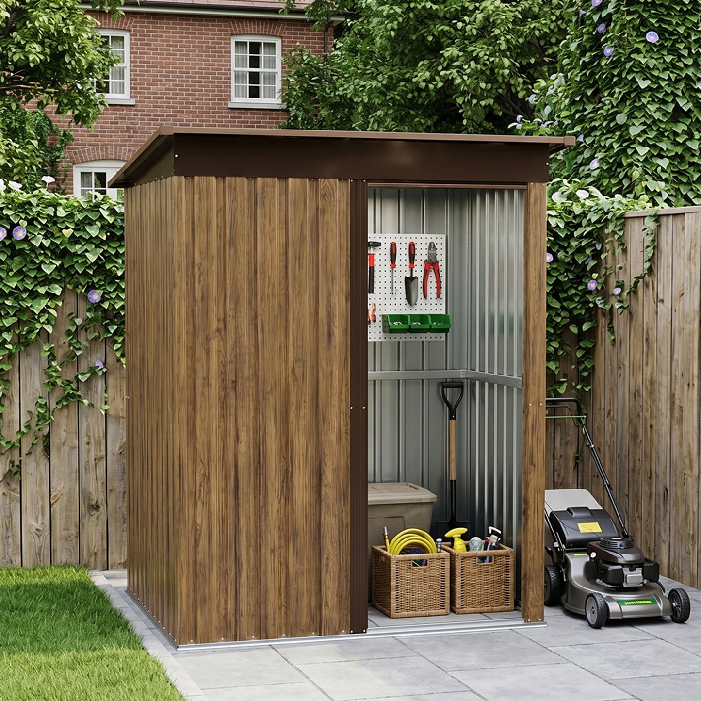 3 x 5FT Outdoor Metal Storage Shed with Lockable Door