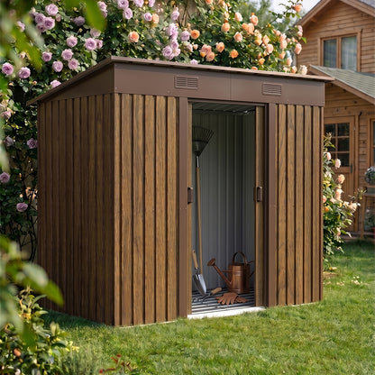 4 x 6FT Metal Pent Roof Garden Tool Shed
