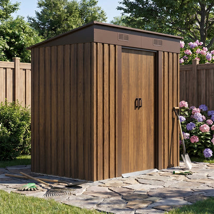 4 x 6FT Metal Pent Roof Garden Tool Shed