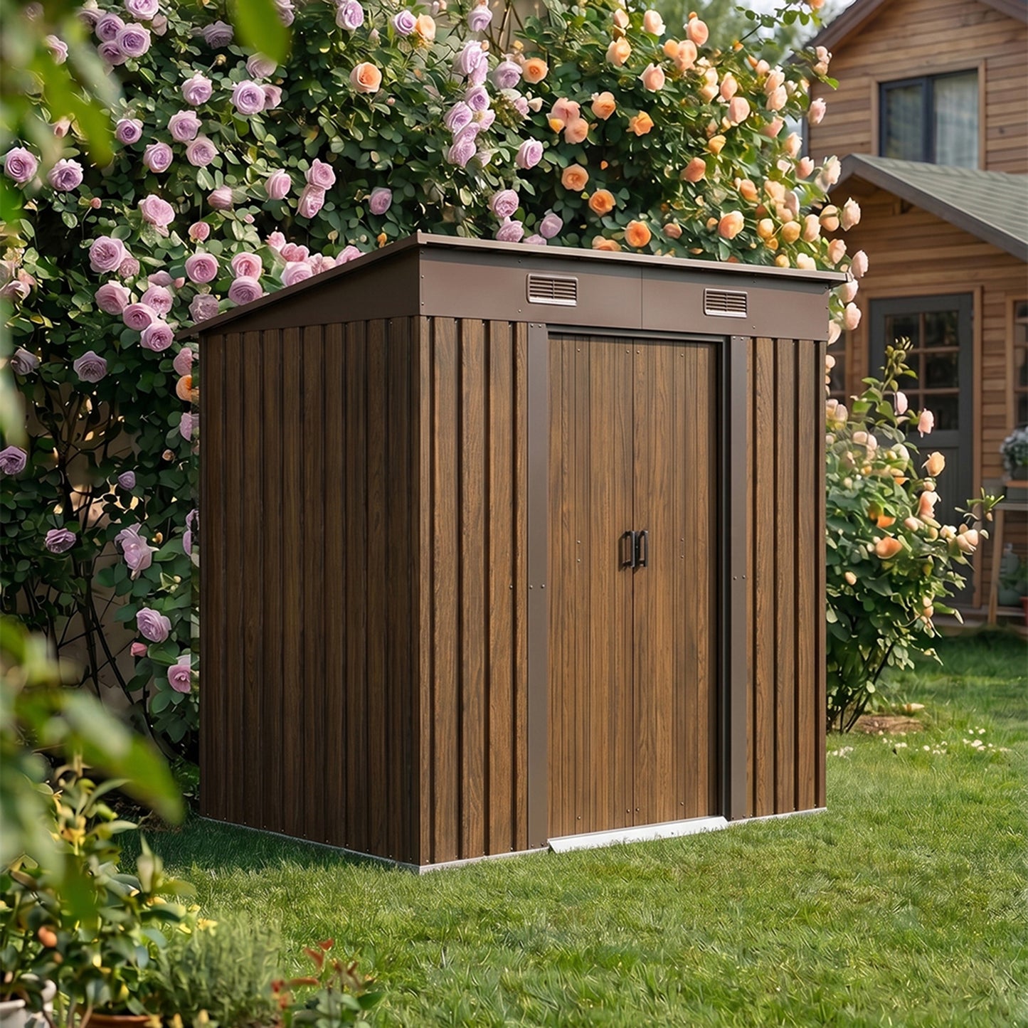 4 x 6FT Metal Pent Roof Garden Tool Shed